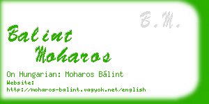 balint moharos business card