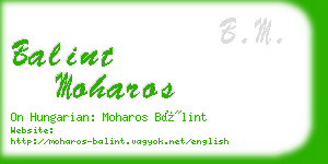 balint moharos business card